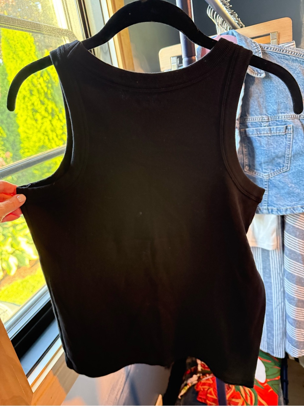 LOFT Black Ribbed Tank Top - Picture 3 of 3